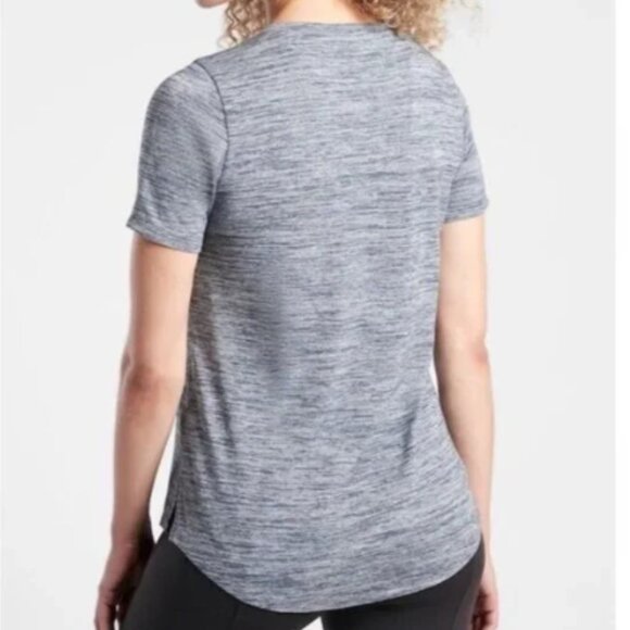 Athleta Breezy Scoop V-Neck Top in Flint Heather – Size Medium - Picture 3 of 7